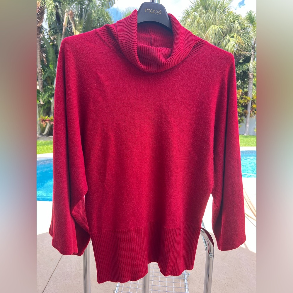 BCBGMaxAzria Rich Red Cowl Neck Sweater
